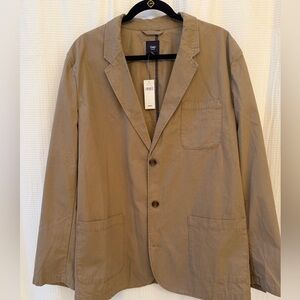 NWT Gap Men's Tan 3 Button Unconstructed Cotton Jacket Size L